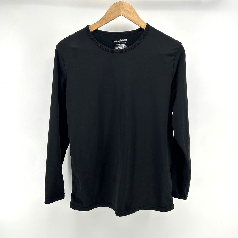 Thermajohn Mens Thermal Base Layer Top Black Size Medium Long Sleeve - Picture 3 of 4